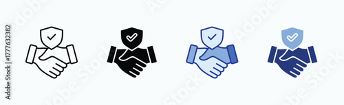 Trust icon sheet multiple style collection isolated vector