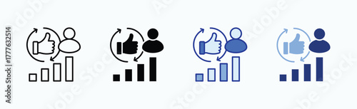 Popularity icon sheet multiple style collection isolated vector