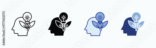 Inspiration icon sheet multiple style collection isolated vector