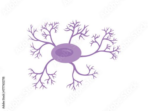 hand drawn microglia glial cell