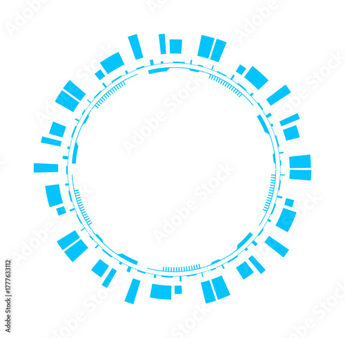 Innovative circular design with a futuristic look, ideal for digital interfaces and tech-themed projects.