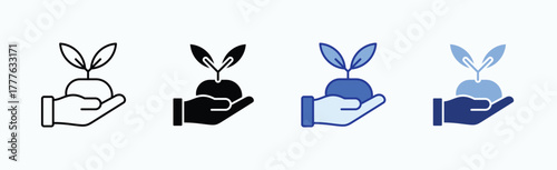 Growth icon sheet multiple style collection isolated vector