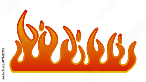 Dynamic illustration of animated flames, perfect for creative designs and themed artworks.
