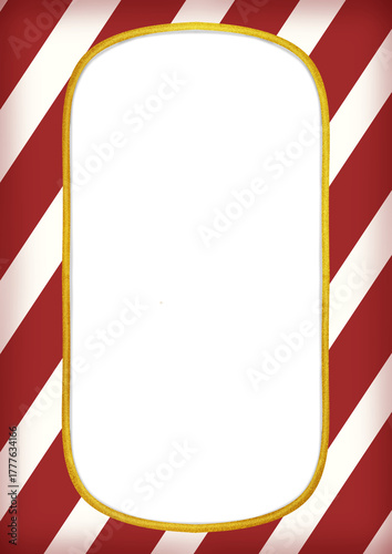 Christmas Red White Candy Stripe Frame background 