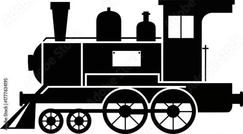 Vintage Steam Locomotive Silhouette