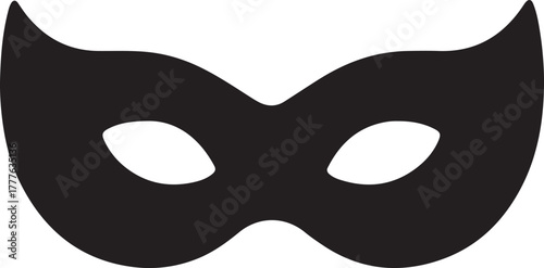 Elegant black masquerade mask for carnival, mystery, anonymity, costume party concepts