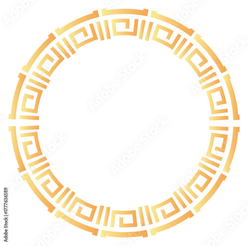 A decorative, circular geometric frame with intricate patterns in warm tones, perfect for versatile design uses.
