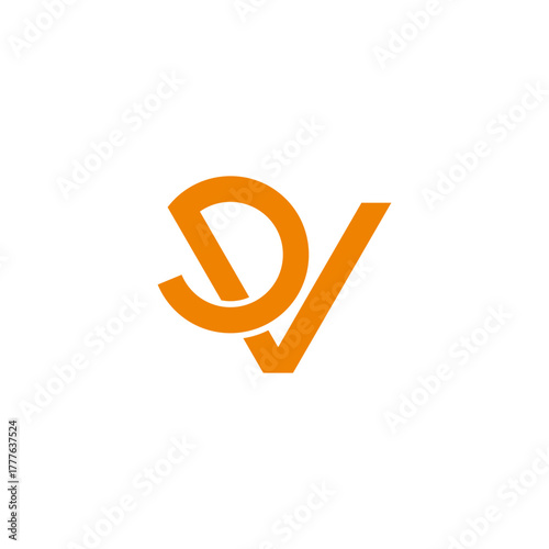letter pv abstract doodle loop simple logo vector