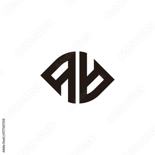 letter qb simplel stripes geometric logo vector