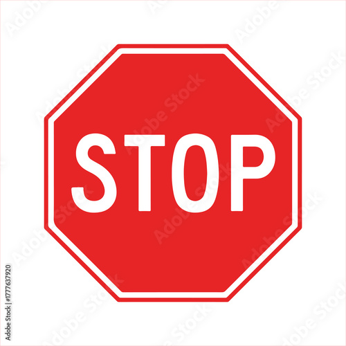 stop sign isolated on white