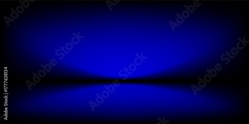 Abstract gradient podium background. blue empty 3d studio backdrop. Clean scene for product presentation mockup template. Vector illustration.
