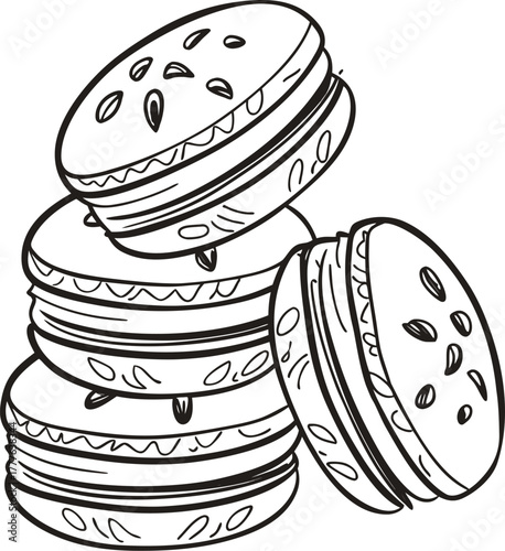 Minimal Macaron Dessert Vector