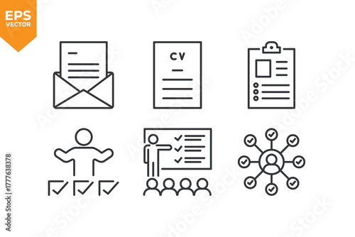 Set of line icons Taks, Checkmark, List. Outline icons collection stock illustration stock illustration