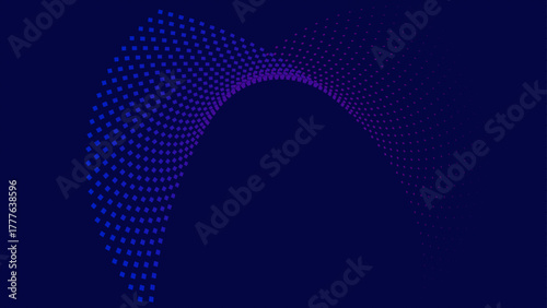 Modern blue-violet halftone effect pattern with dynamic curve.