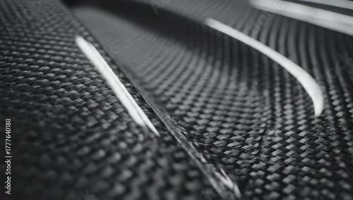 Carbon Fiber Texture: A sleek, close-up shot revealing the intricate weave of carbon fiber, showcasing its strength and modern aesthetic.