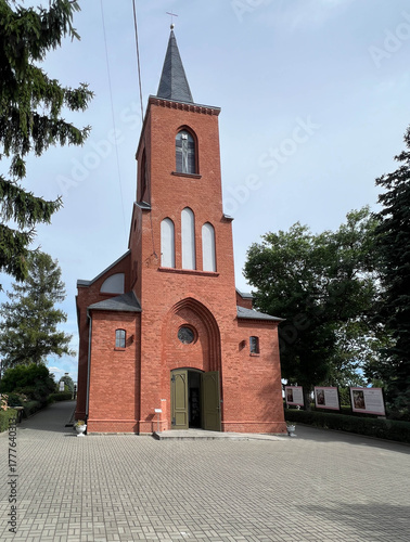 Church and Sanctuary of St. Rita in Glebinow, Poland, on Lake Nysa.