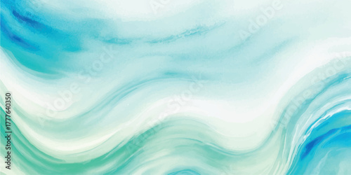 Abstract watercolor background with flowing blue and green hues creating a soft dreamy texture for graphic design and artistic projects