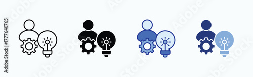 Skills icon sheet multiple style collection isolated vector