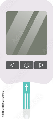 Glucose Meter Test Flat Illustration. Clean Icon Design Element on Isolated White Background