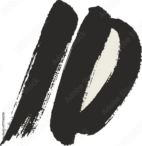 Abstract artistic brush stroke design element, modern symbol