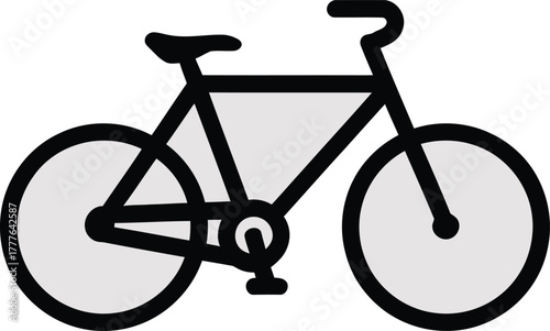 Simple bicycle icon illustration, vector graphic for cycling