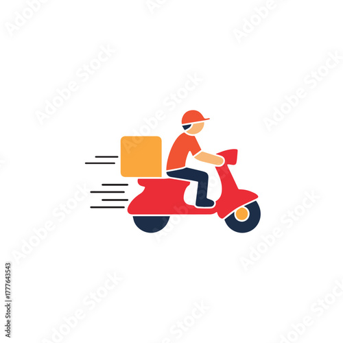 Fast Food Courier Vector Illustration
Dynamic food delivery rider on scooter—perfect for app UI, startup branding, or restaurant marketing.