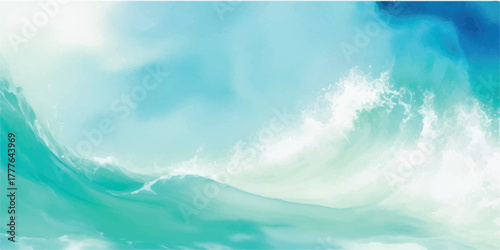 Abstract ocean wave illustration a dynamic turquoise and white water background perfect for summer themes and backgrounds