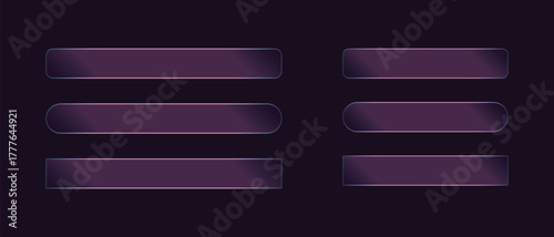 Rectangle Liqiud glass panel different shapes. Transparent glass icon. Glass frames transparent. 
