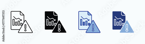Risk icon sheet multiple style collection isolated vector