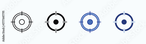 Target icon sheet multiple style collection isolated vector