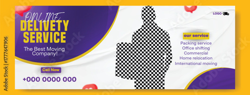 Professional express delivery service and moving company with happy customer and package.
Express delivery service flyer with happy courier and package for online orders and fast shipping.
Happy man.