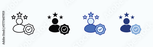 Success icon sheet multiple style collection isolated vector