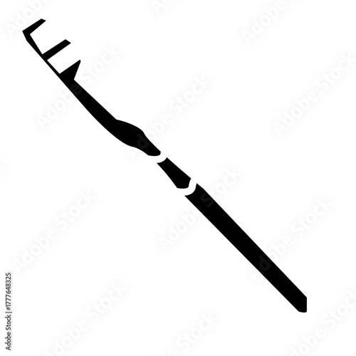 simple toothbrush vector, black and white flat design, oral care and cleaning concept, isolated illustration.