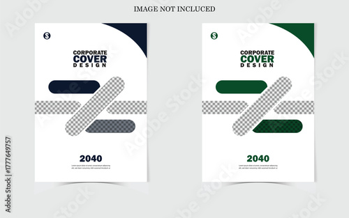 Minimalist Corporate Cover Design Template with Modern Rounded Shapes | Annual Report, Business Brochure, Magazine Layout Vector