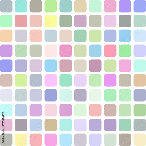 Soft pastel colored rounded squares pattern background