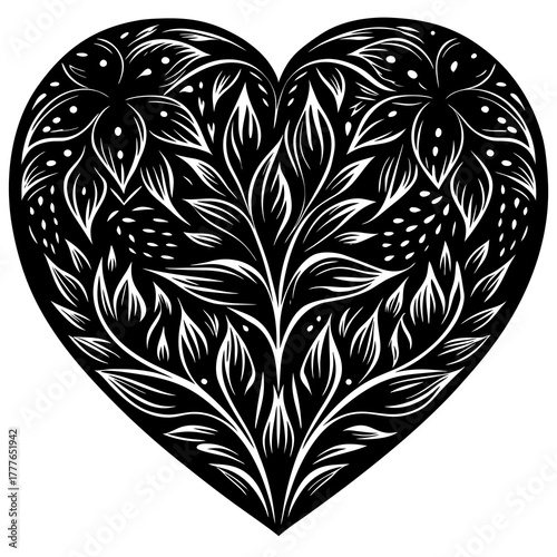 Elegant silhouette of a classic love heart shape symbolizing romance and affection perfect for valentine s day celebrations on a clean white background