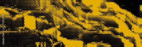 Abstract Yellow Black Scratch Grunge Texture Background