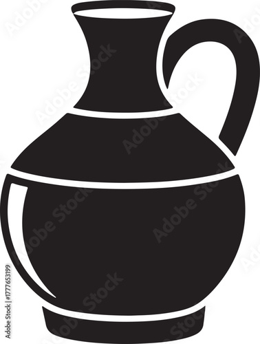 black and white pitcher vector illustration