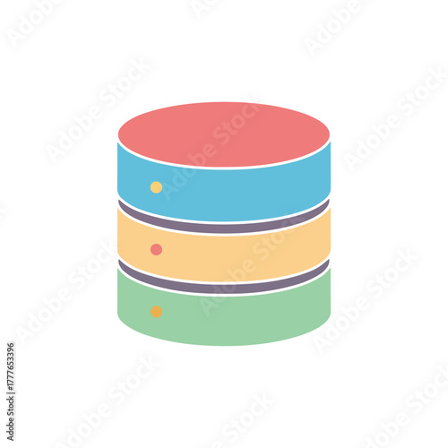 A stylized illustration of a multilayered cylindrical database or server stack