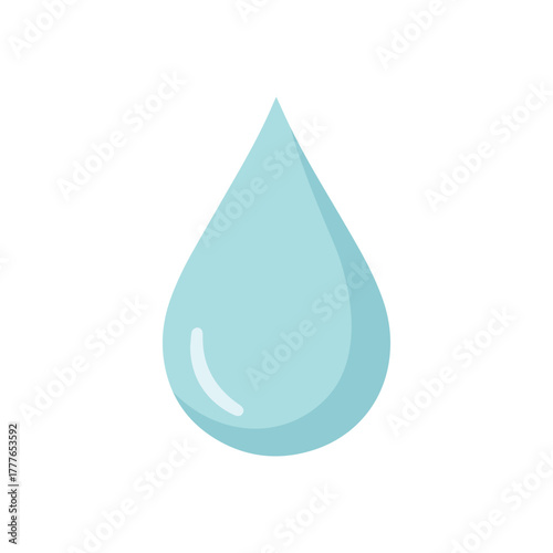 A single light blue water drop