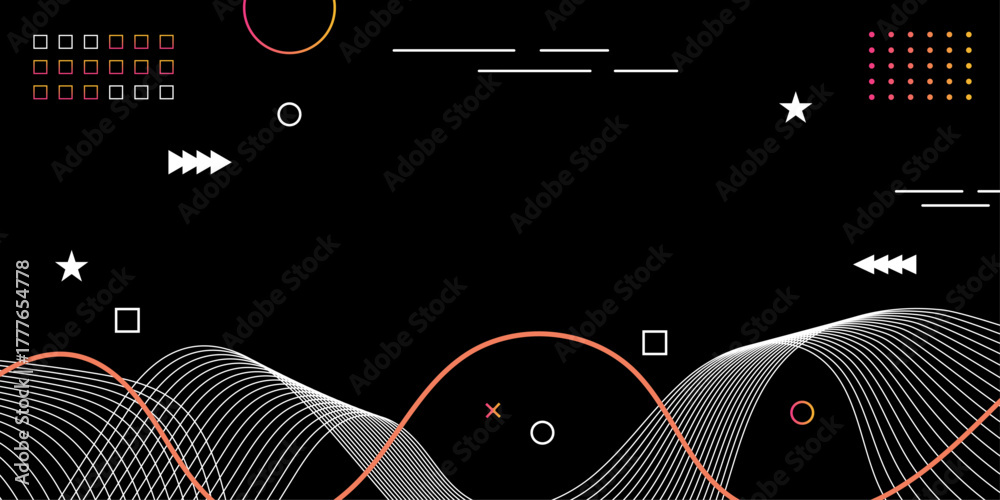 Obraz premium Gradient wave shape background premium vector.