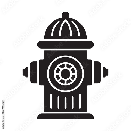 Minimalist fire hydrant icon symbolizing firefighting, emergency response, and urban water supply system illustration