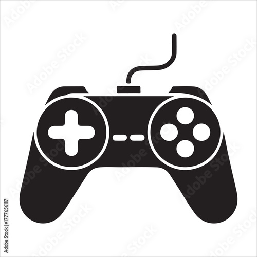 Minimalist game controller icon symbolizing digital play, console gaming, and modern entertainment technology concept illustration