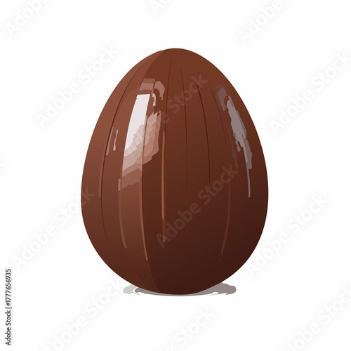 Oeuf de Pâques au chocolat, isolé sur fond blanc