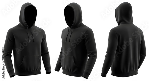 Photos Blank black hoodie template