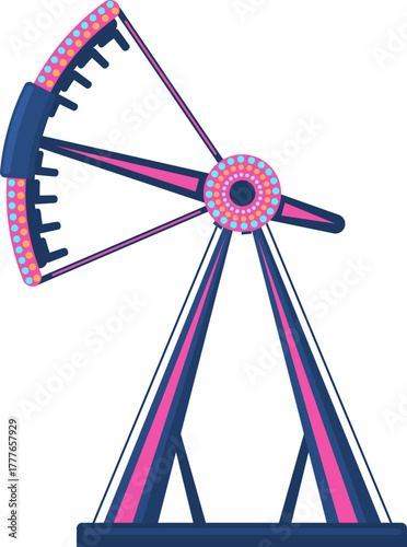 Amusement park pendulum ride swinging entertainment vector