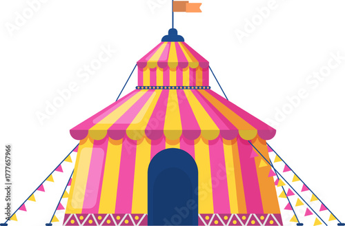 Circus tent offering entertainment at fun fair carnival