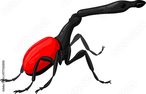 Giraffe weevil insect icon cartoon style drawing