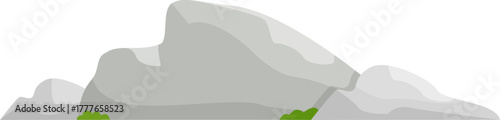 Gray rock stone boulder isolated cartoon element