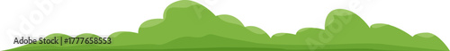 Green cartoon hedge and bushes creating simple landscape